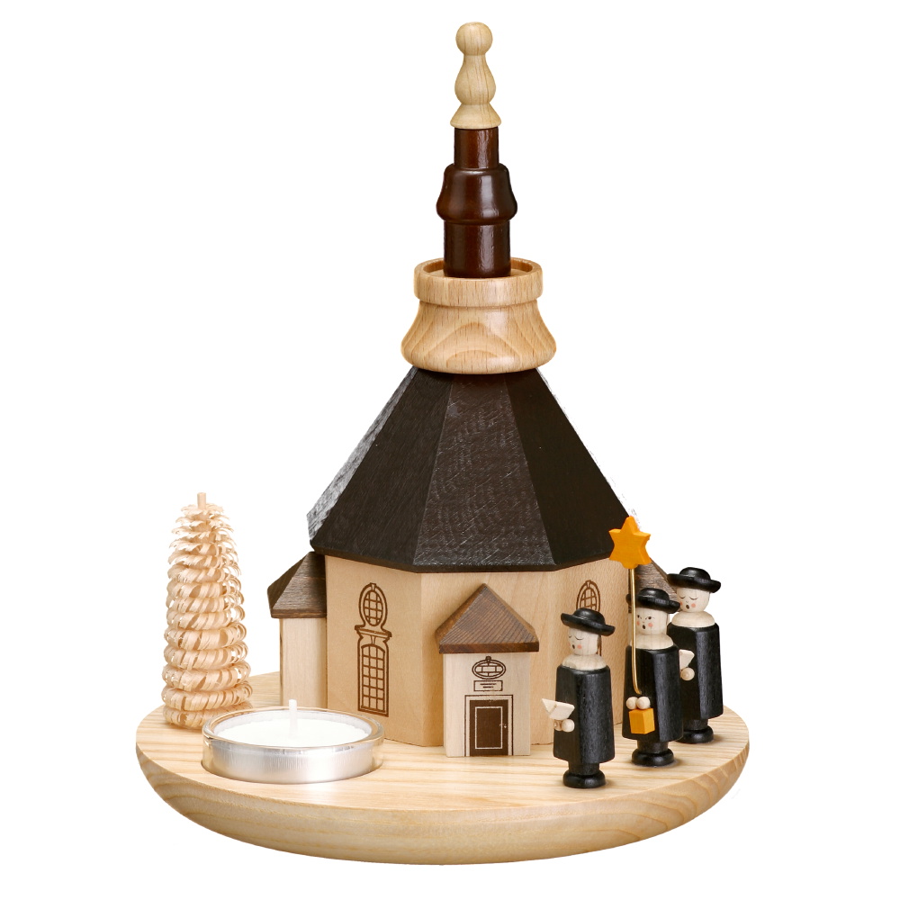 Teelichthalter mit Seiffener Kirche – Erzgebirgische Tradition im Kerzenschein