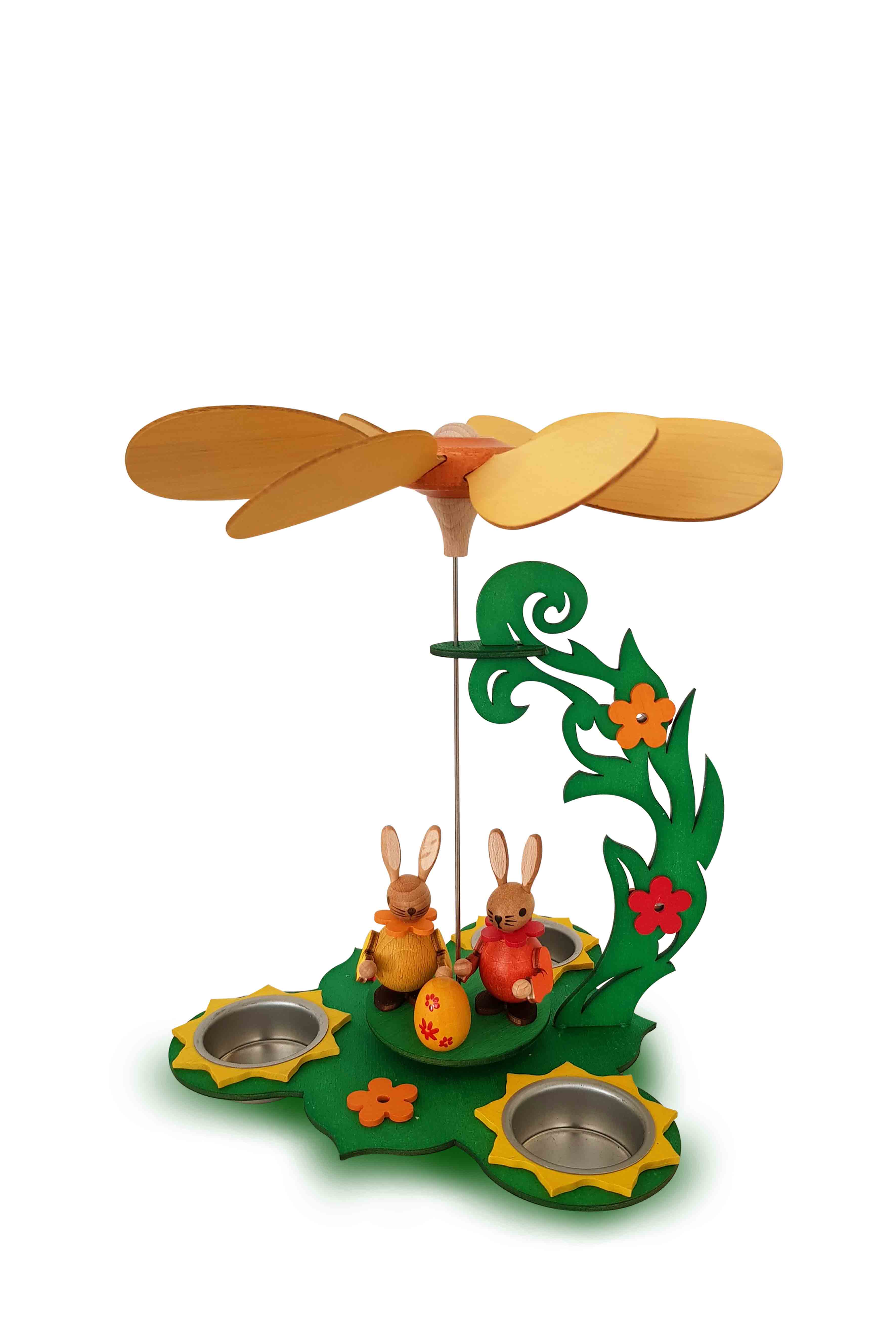 Osterpyramide Hasenpärchen für 3 Teelichter