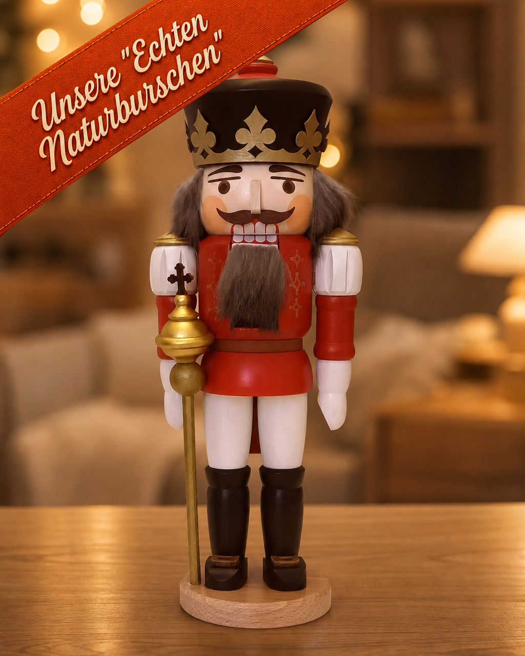 Nussknacker mittel „König“ aus der Serie „Echte Naturburschen“ – Original Erzgebirge