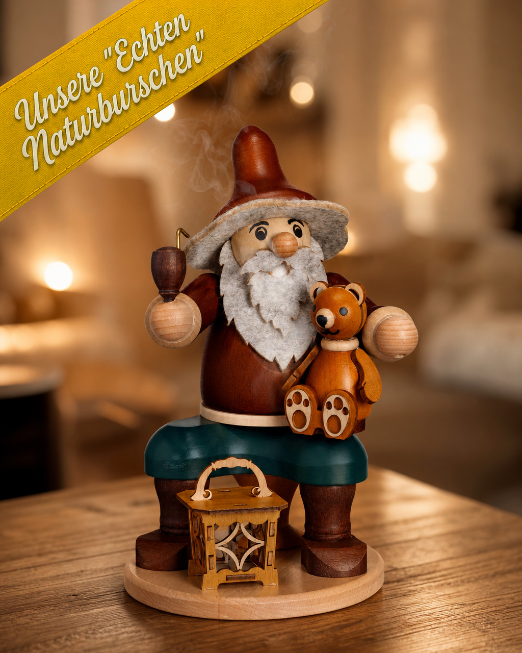 Räucherfigur "Wichtel" - unsere ECHTEN "NATURBURSCHEN" - Original Erzgebirge