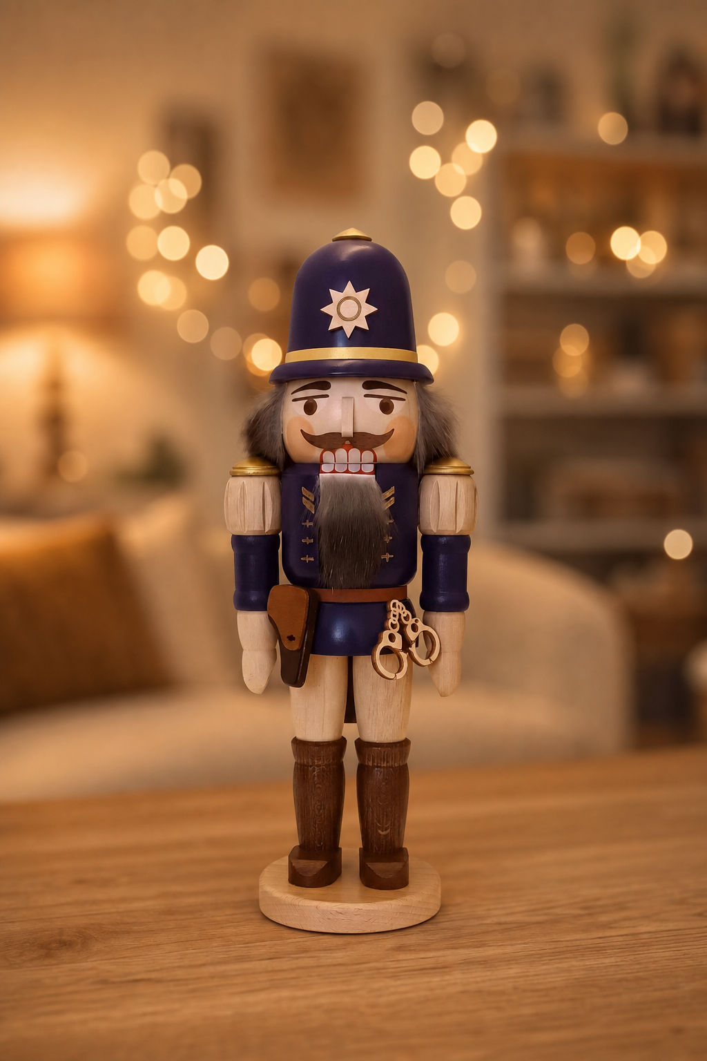Nussknacker mittel „Polizist“ aus der Serie „Echte Naturburschen“ – Original Erzgebirge