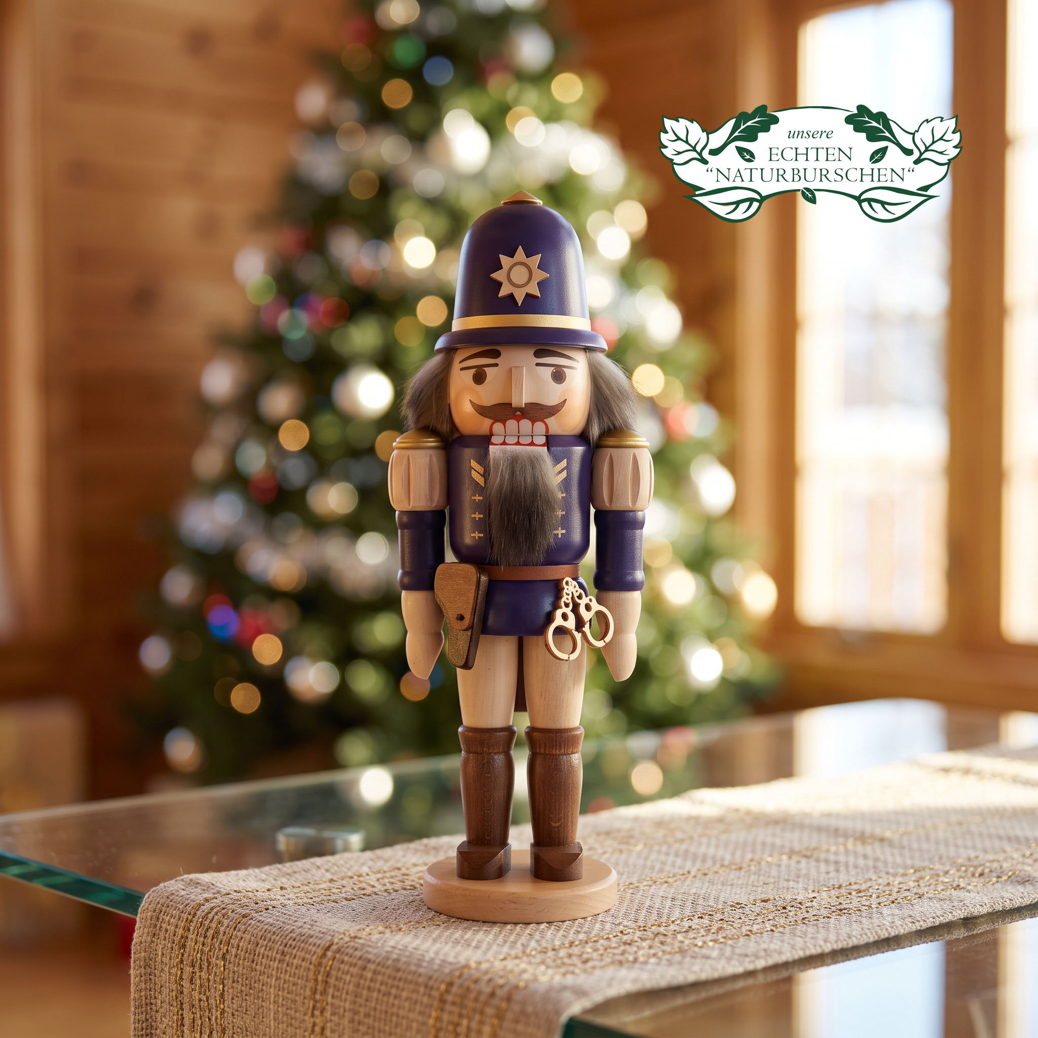 Nussknacker mittel „Polizist“ aus der Serie „Echte Naturburschen“ – Original Erzgebirge