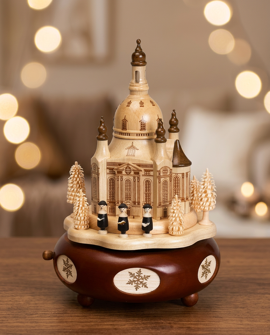 Spieldose mit Dresdner Frauenkirche – Klangvolle Handwerkskunst aus Holz
