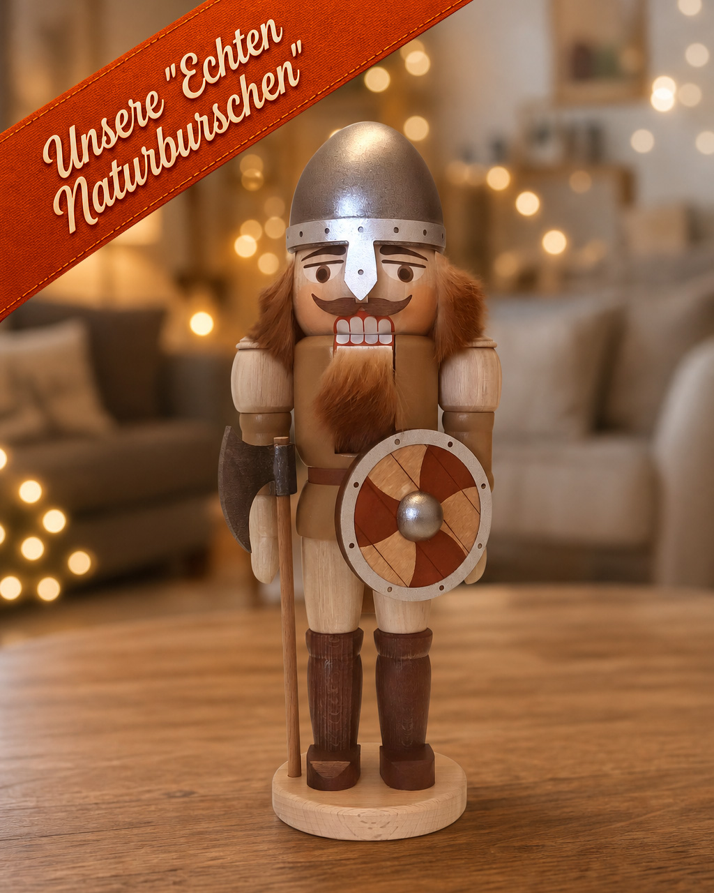 Nussknacker mittel "Wikinger" aus der Serie „Echte Naturburschen“ – Original Erzgebirge