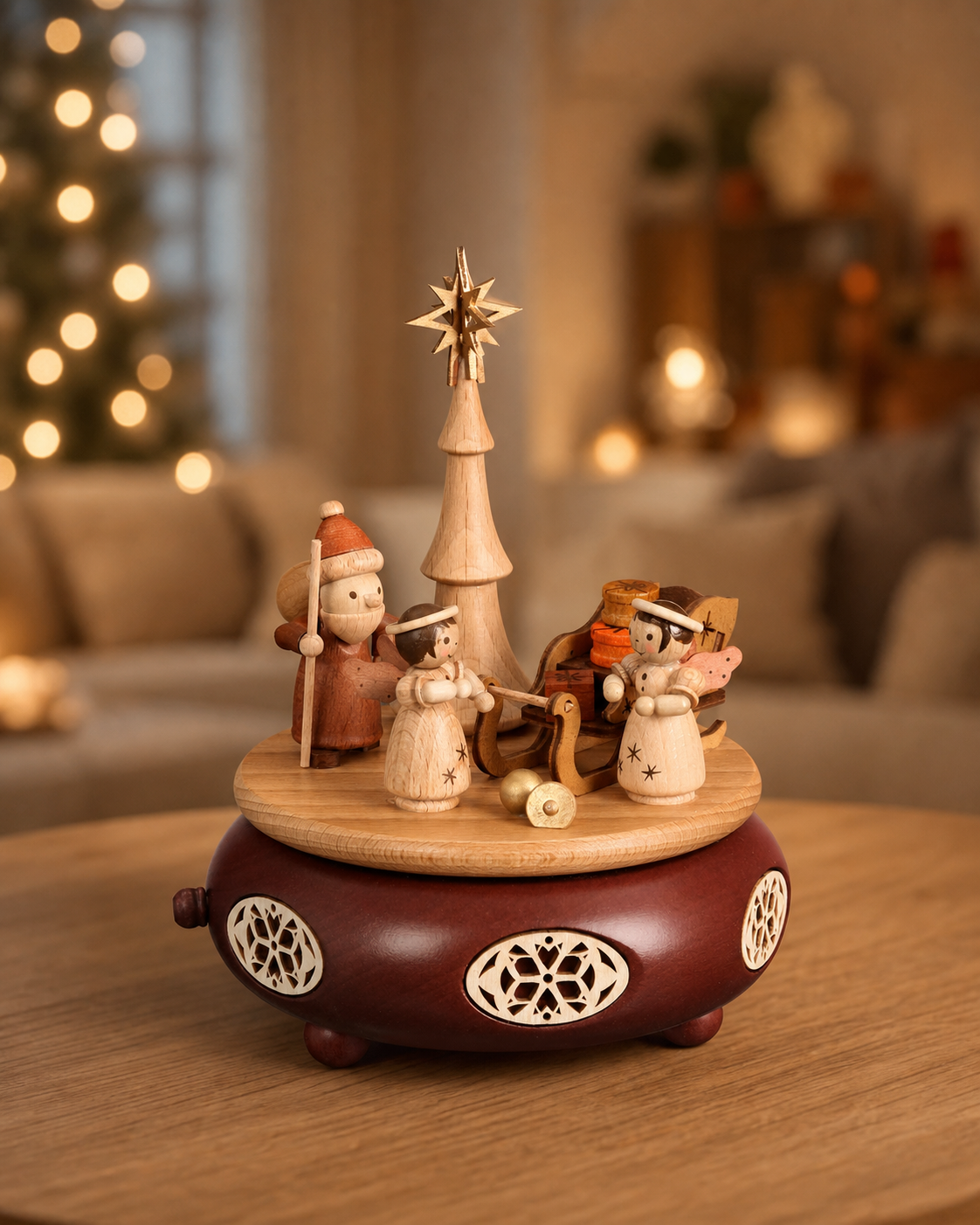 Spieldose „Bescherung“ – Weihnachtliche Handwerkskunst mit liebevollen Details