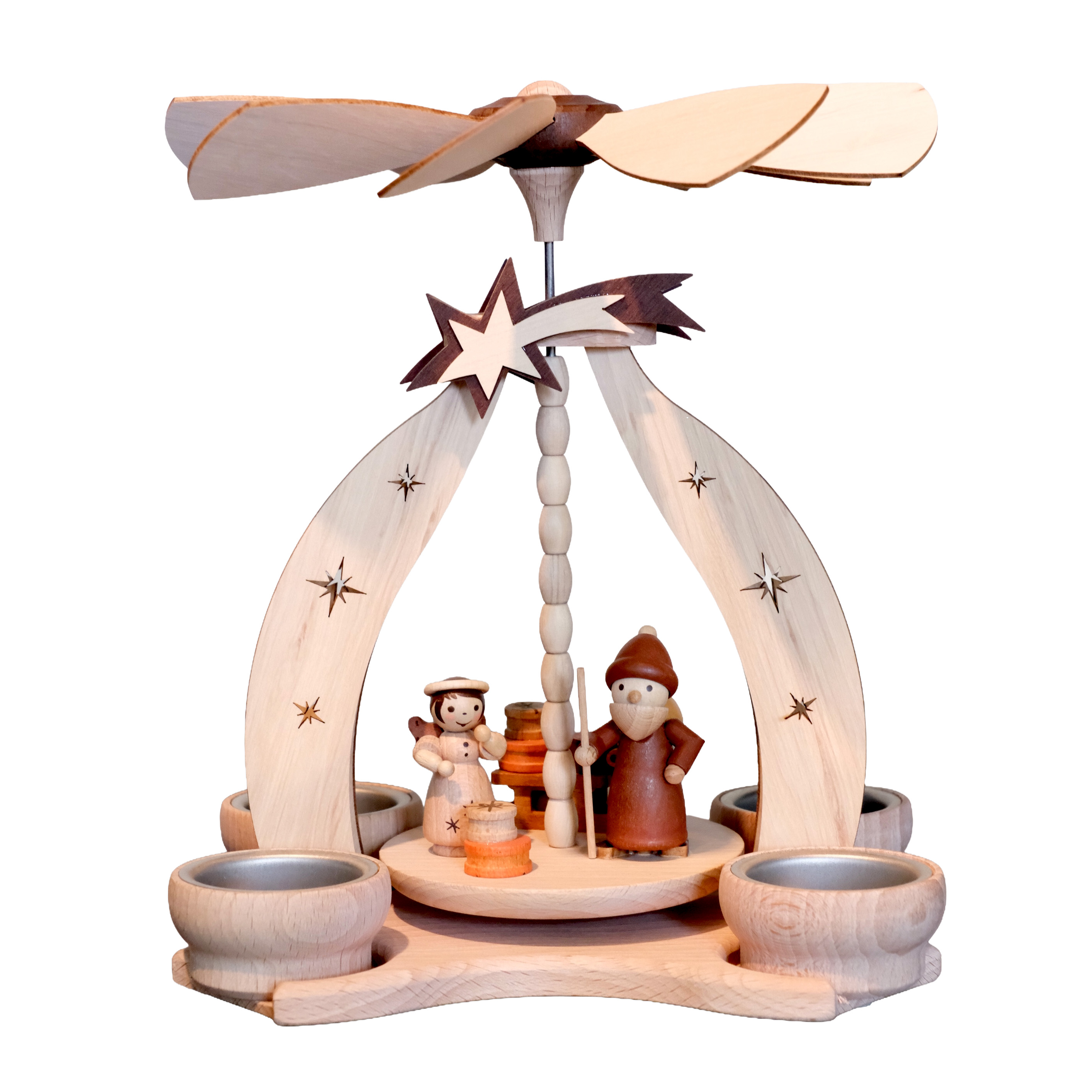 Pyramide Christi Geburt für 4 Teelichter - Original Erzgebirge 