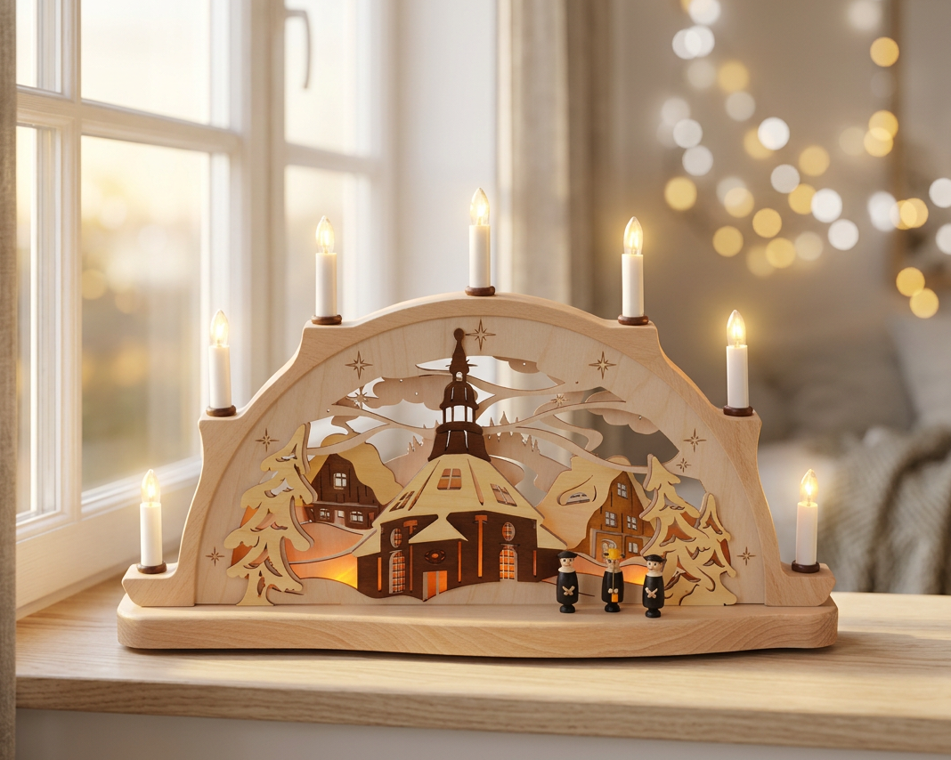 Schwibbogen Seiffener Kirche in 3D Optik - Original Erzgebirge