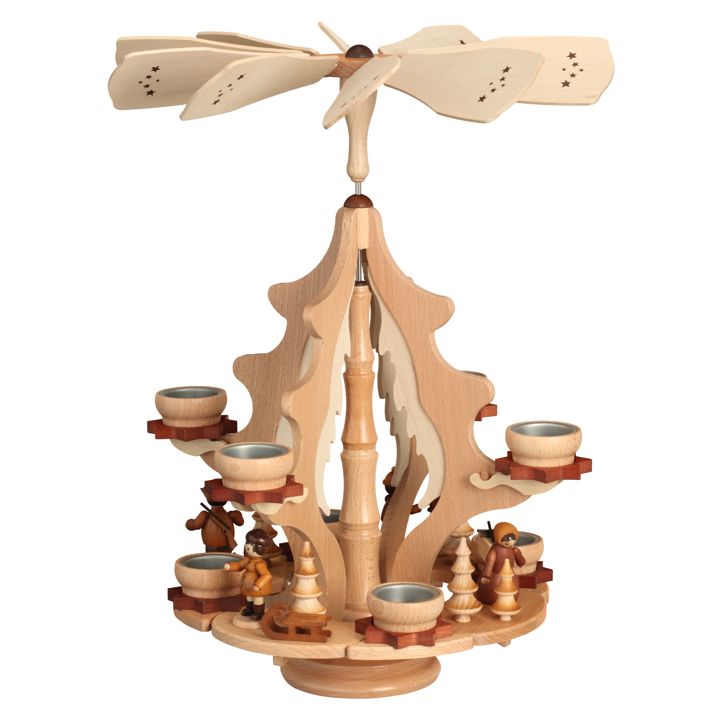 Pyramide Weihnachtskranz  für 8 Teelichter - Original Erzgebirge
