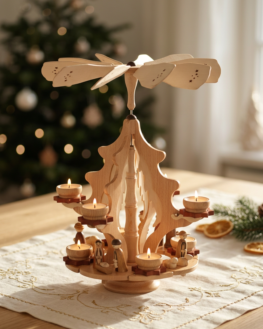 Pyramide Weihnachtskranz „Christi Geburt“ – Erzgebirge Holzkunst