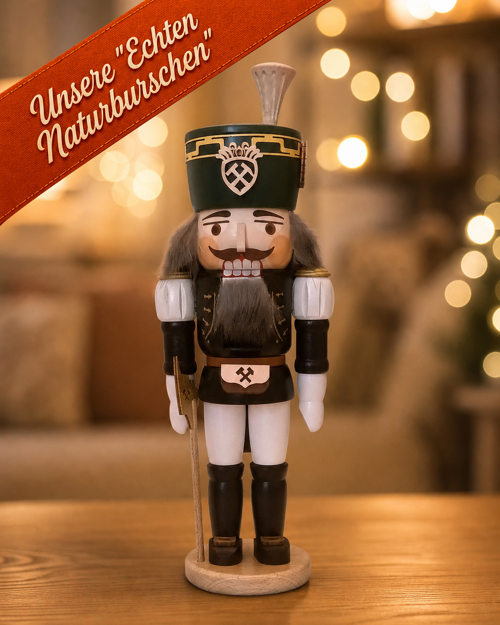 Nussknacker mittel "Bergmann" aus der Serie „Echte Naturburschen“ – Original Erzgebirge
