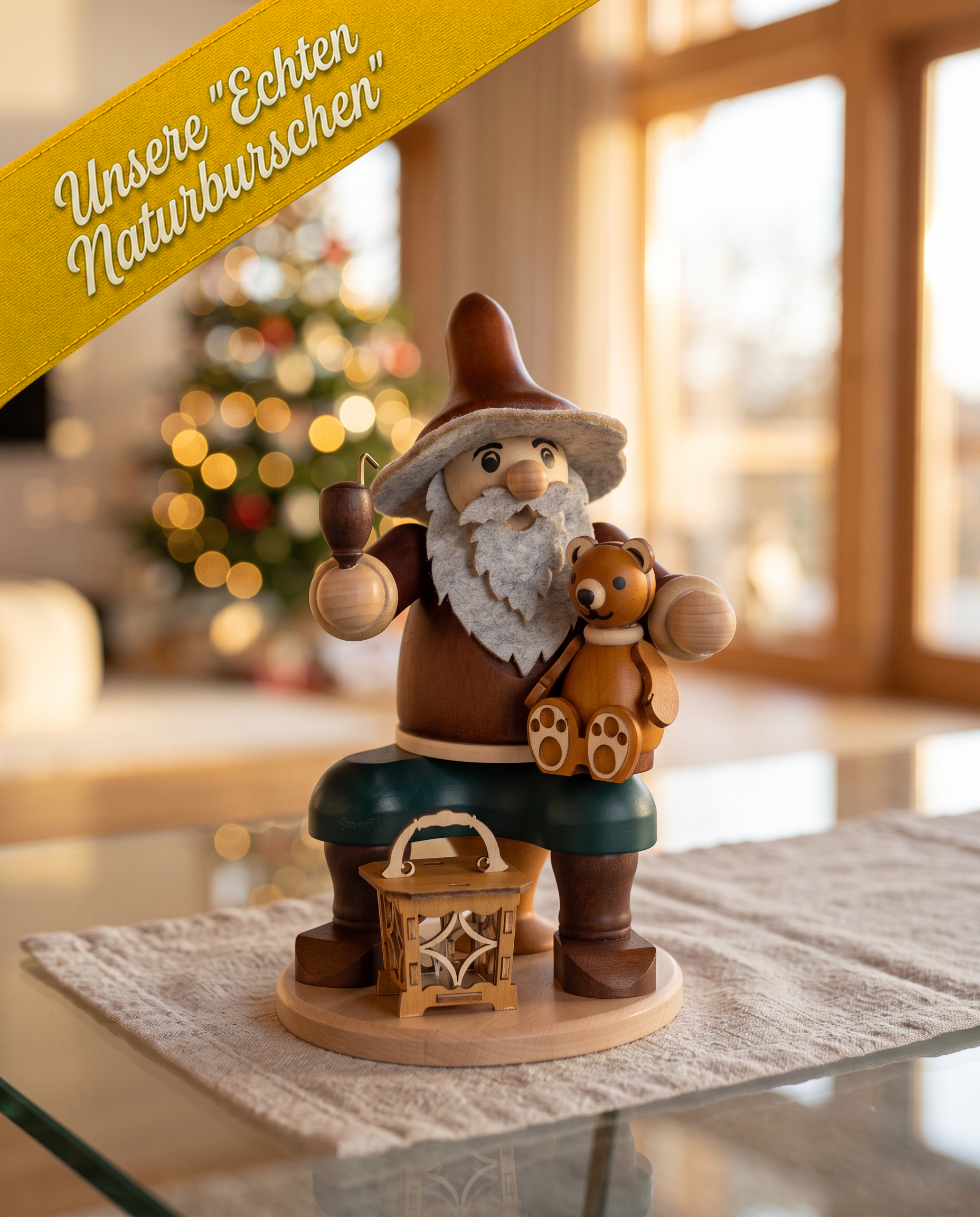 Räuchermann "Wichtel" - unsere ECHTEN "NATURBURSCHEN" - Original Erzgebirge