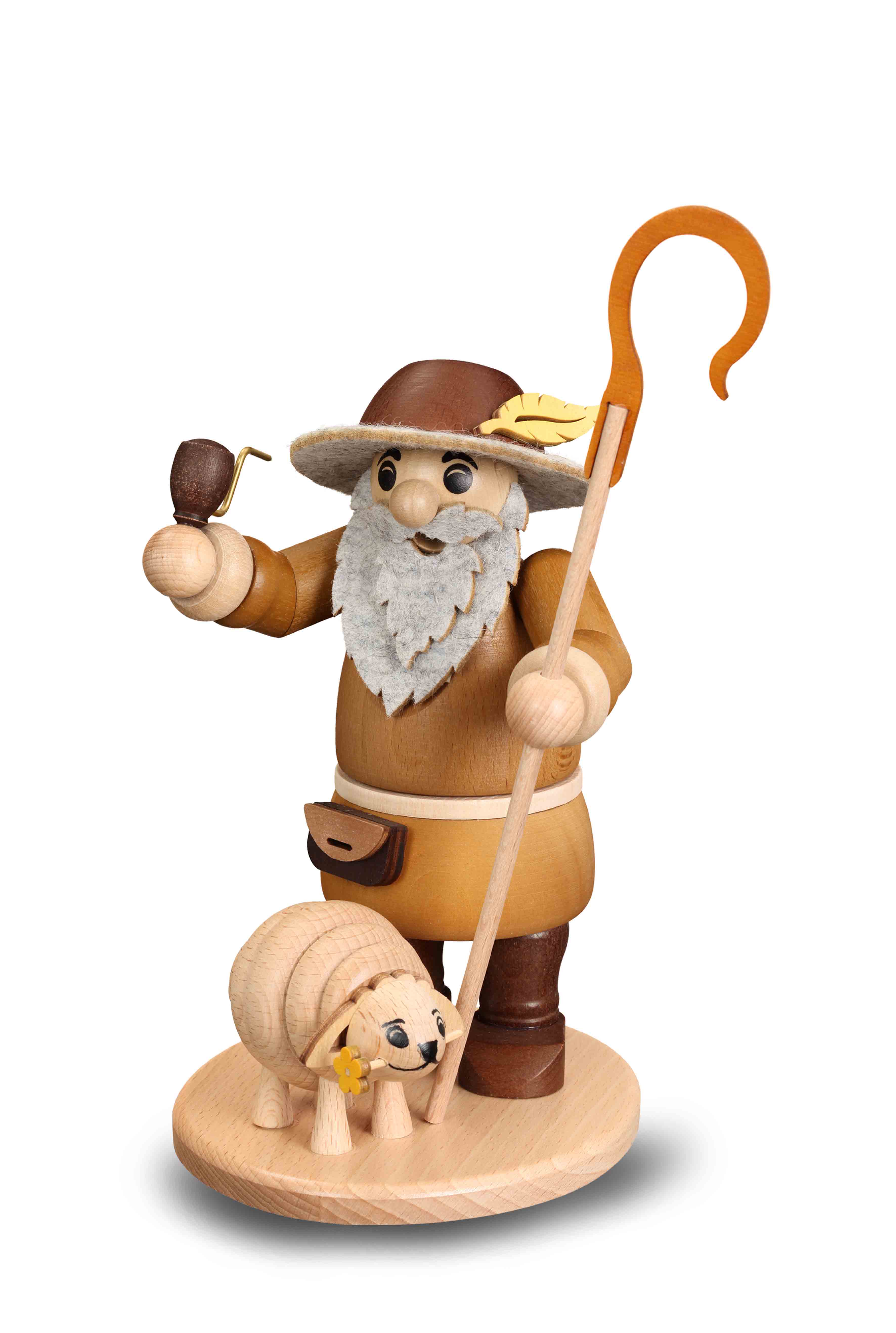Räuchermann "Schäfer mit Schaf" - unsere ECHTEN "NATURBURSCHEN" - Original Erzgebirge