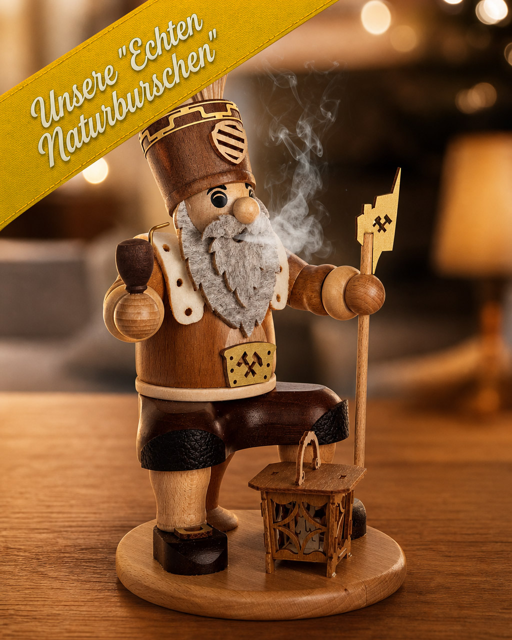 Räuchermann Bergmann - unsere ECHTEN "NATURBURSCHEN" - Original Erzgebirge